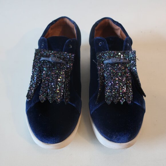 Womens Gentle Souls By Kenneth Cole Blue Velvet Lace Sneakers 8.5 - Picture 2 of 8